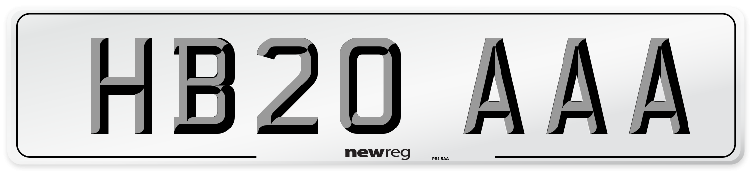 HB20 AAA Number Plate from New Reg